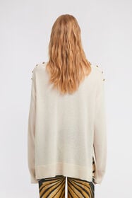 RC Maglione con Scollo a V Avorio TKM620-MQ001