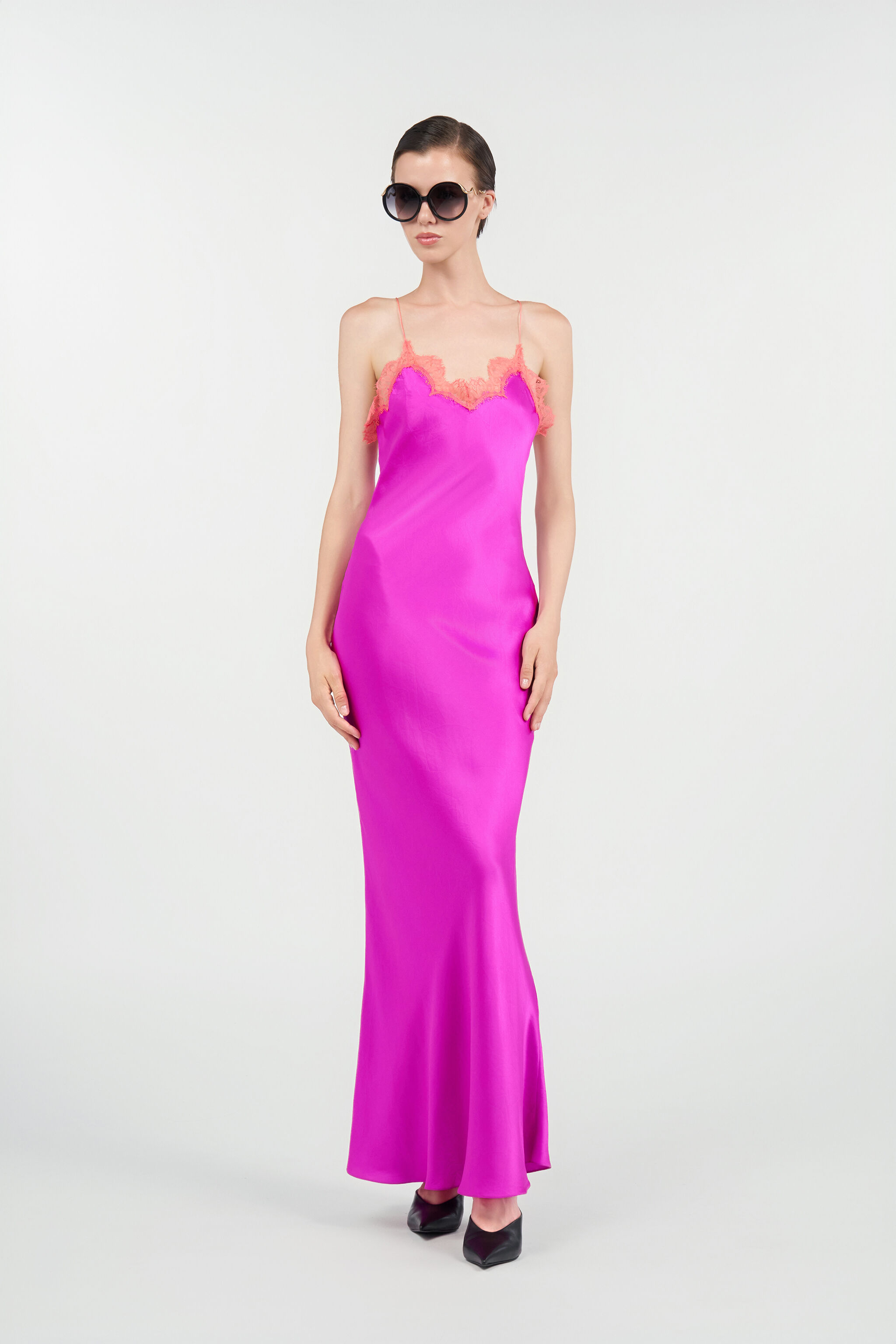 RC Vestido Lencero Maxi de Seda Fucsia RC Vestido Lencero Maxi de Seda Fucsia FUCHSIA WQT110-SE042