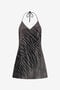 RC Mini-Robe À Imprimé White Tigresse RC Mini-Robe À Imprimé White Tigresse Noir/Argent UKR133-GG040