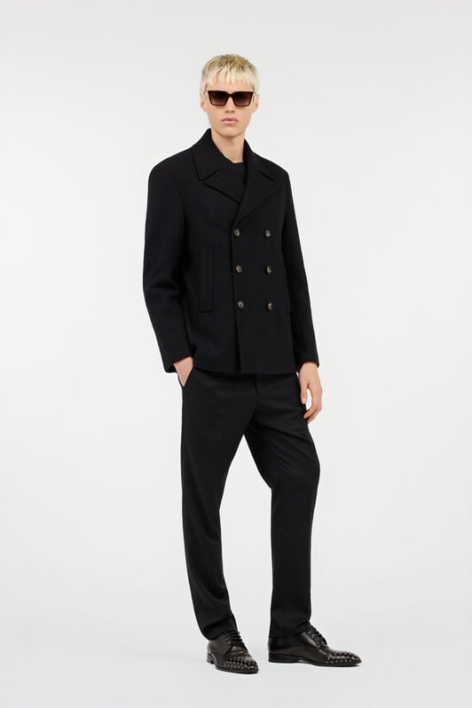 RC Black Wool Double-Breasted Peacoat RC Black Wool Double-Breasted Peacoat BLACK ROT40M-FE032