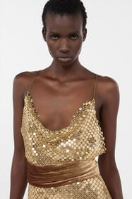 RC Extra-long gold sequin gown GOLD WWT126-TR007