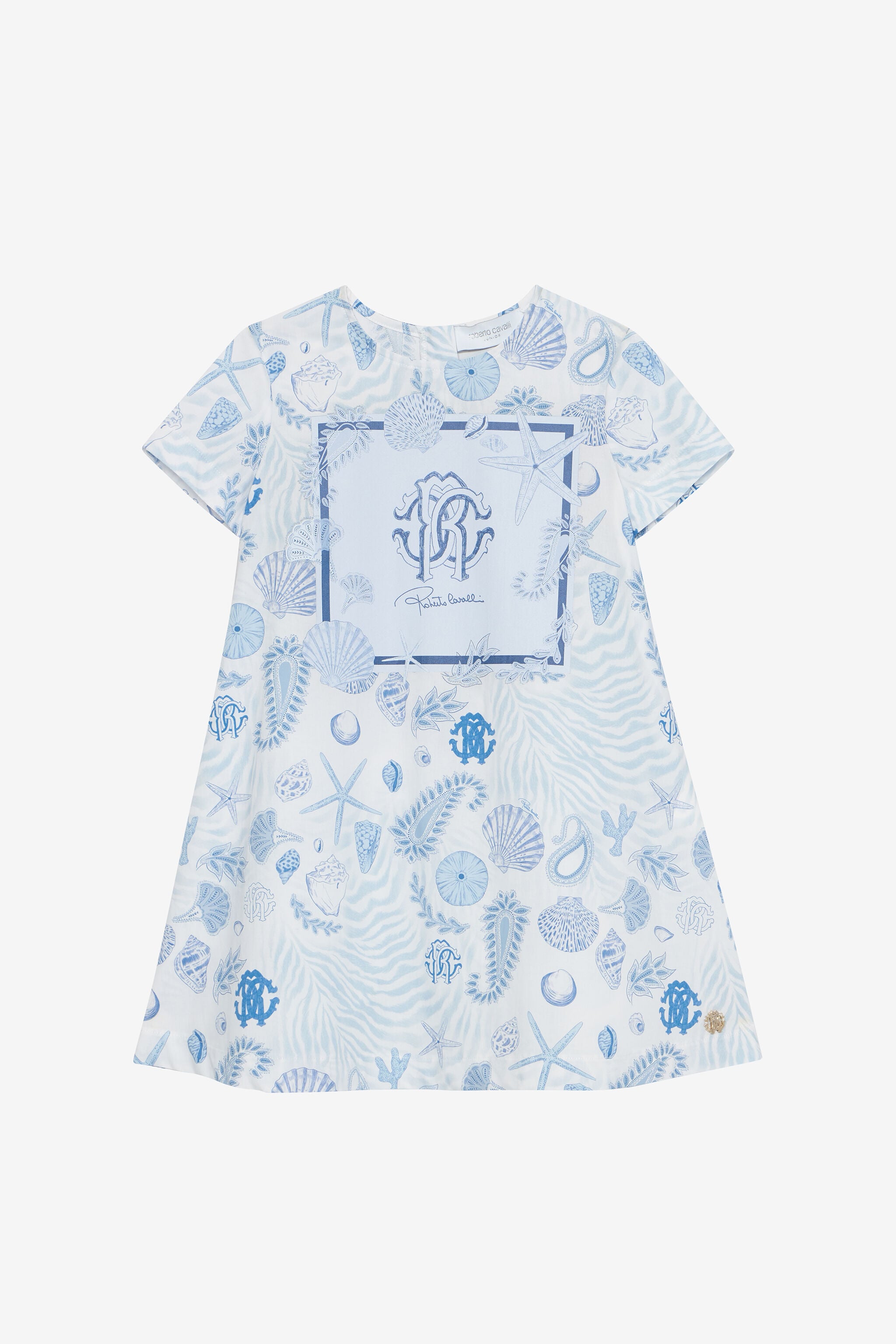 JU Marine-Print Cotton Dress JU Marine-Print Cotton Dress Light blue UJT10T-7MO39