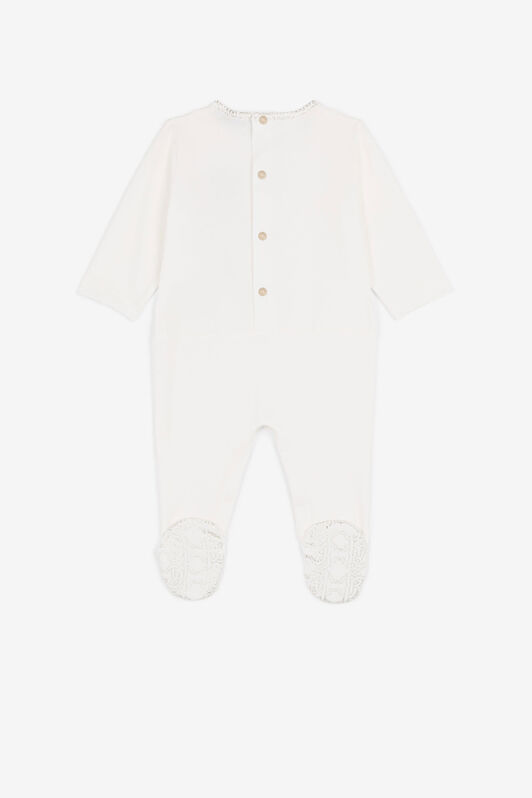 JU Embroidered-logo babygrow set Milky white QJT892-JV025