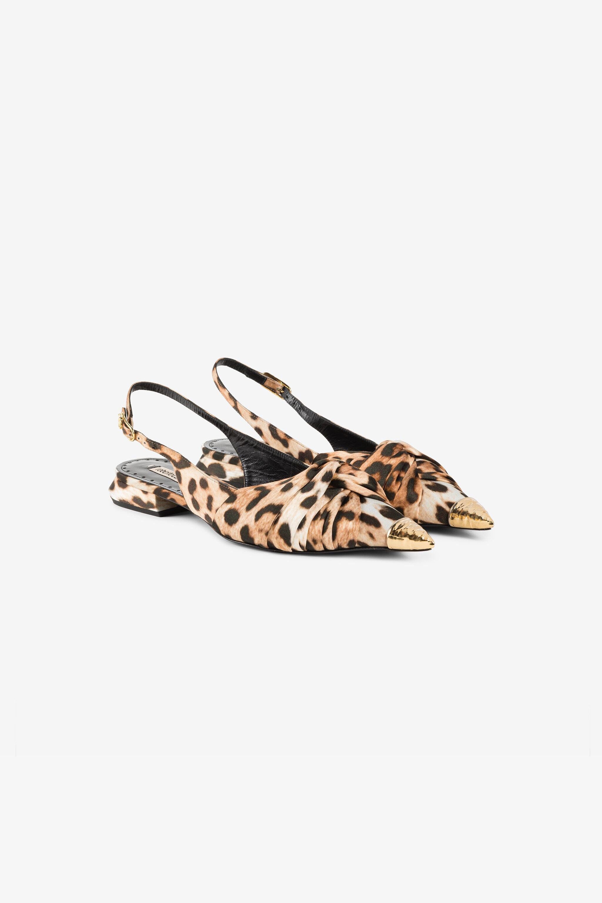 RC Le Pettegole Jaguar-Print Slingback Mules RC Le Pettegole Jaguar-Print Slingback Mules Light Brown RKS018-SE180