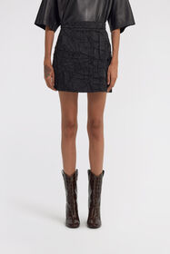 RC Skirt with wrinkled effect Black TWT302-RD034