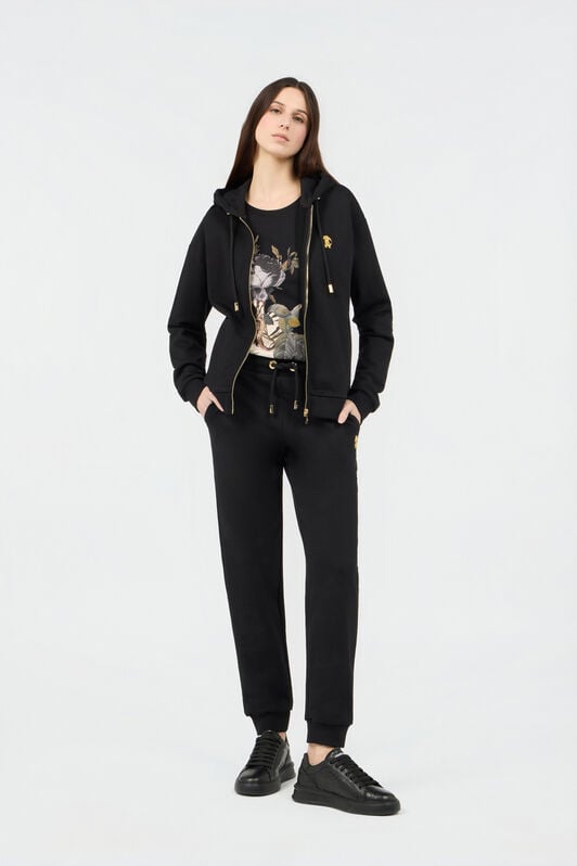 RC Joggers Neri in Cotone con Monogram RC RC Joggers Neri in Cotone con Monogram RC BLACK SOT20G-CF008