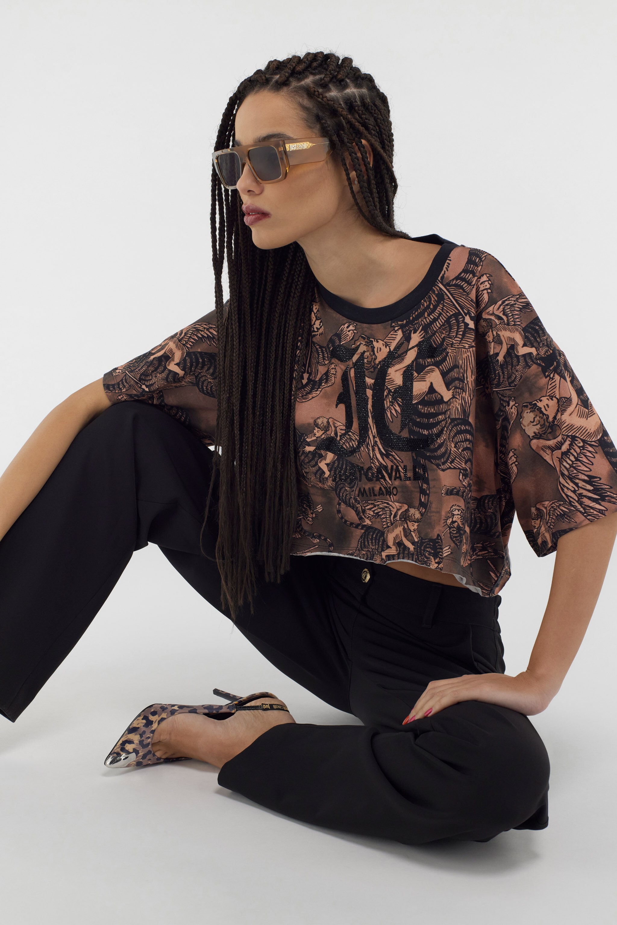 JC Just Cavalli T-shirt JC Just Cavalli T-shirt Hellbraun SFT057-SF902