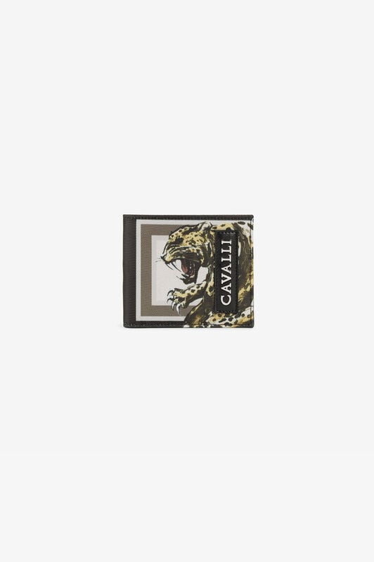 RC Portemonnaie mit Jaguar-Print und zwei Fächern RC Portemonnaie mit Jaguar-Print und zwei Fächern BLACK QRA005-3F000