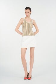 RC Mini skirt in cotton jacquard WHITE WQT308-CH090
