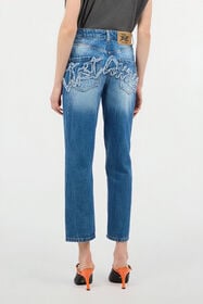 JC Jean Cropped Avec Logo Au Dos Bleu clair UFJ007-UF134