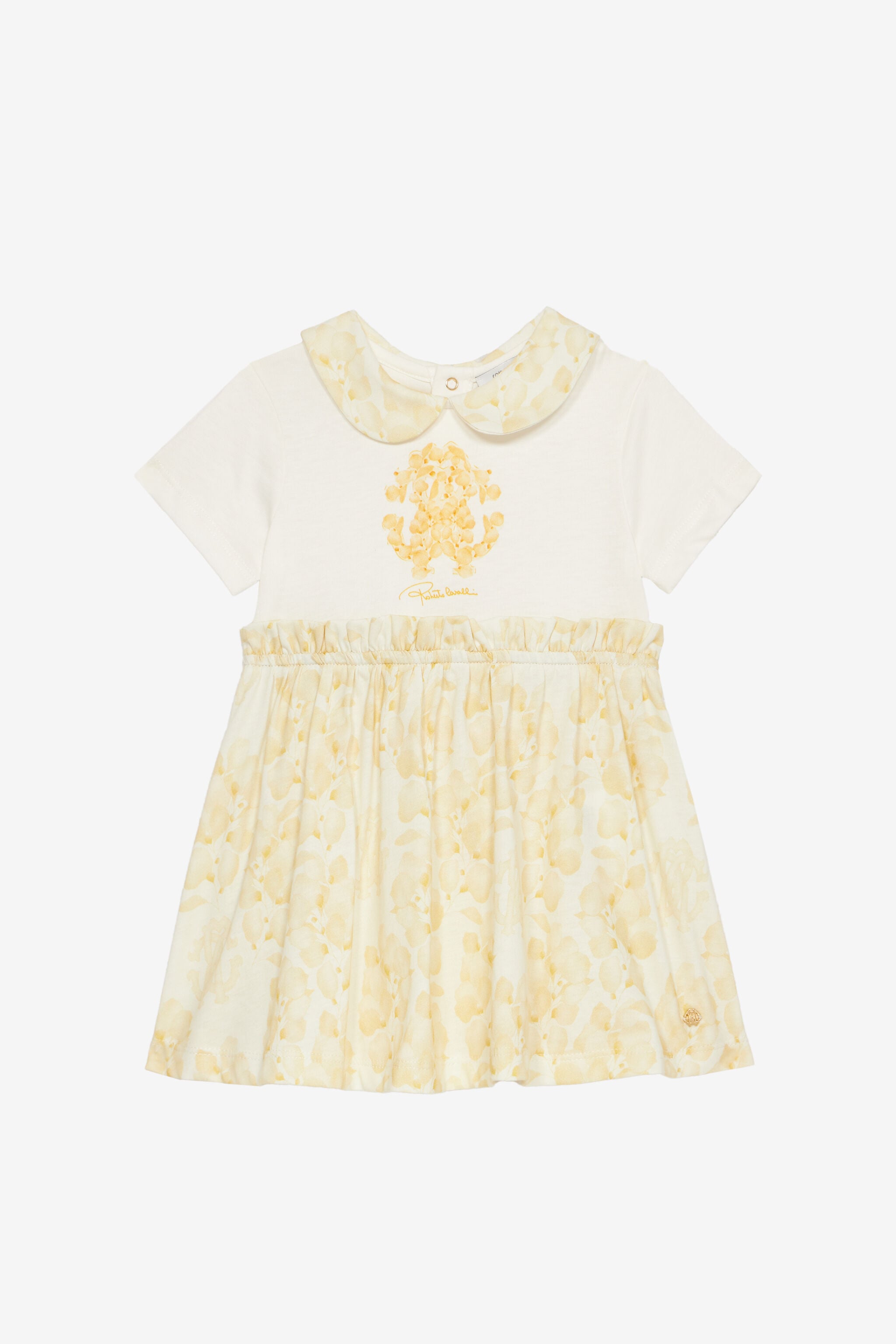 JU RC Monogram Dress With Floral Print JU RC Monogram Dress With Floral Print Yellow UJT104-JD001