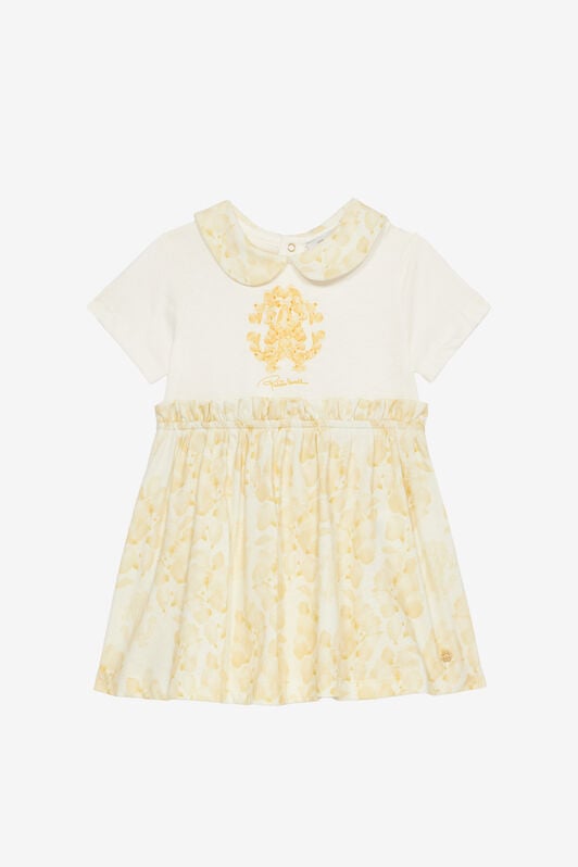 JU RC Monogram Dress With Floral Print JU RC Monogram Dress With Floral Print Yellow UJT104-JD001