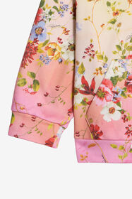 JU Miami Flowers Print Cotton Sweatshirt GREEN/FUXIA WJT68A-5OR64