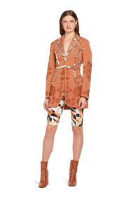 RC Paillettes embroidered tailored jacket Brown IWR412-LG026