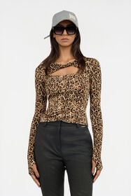 JC Leopard Print T-Shirt BEIGE VFT208-VF331