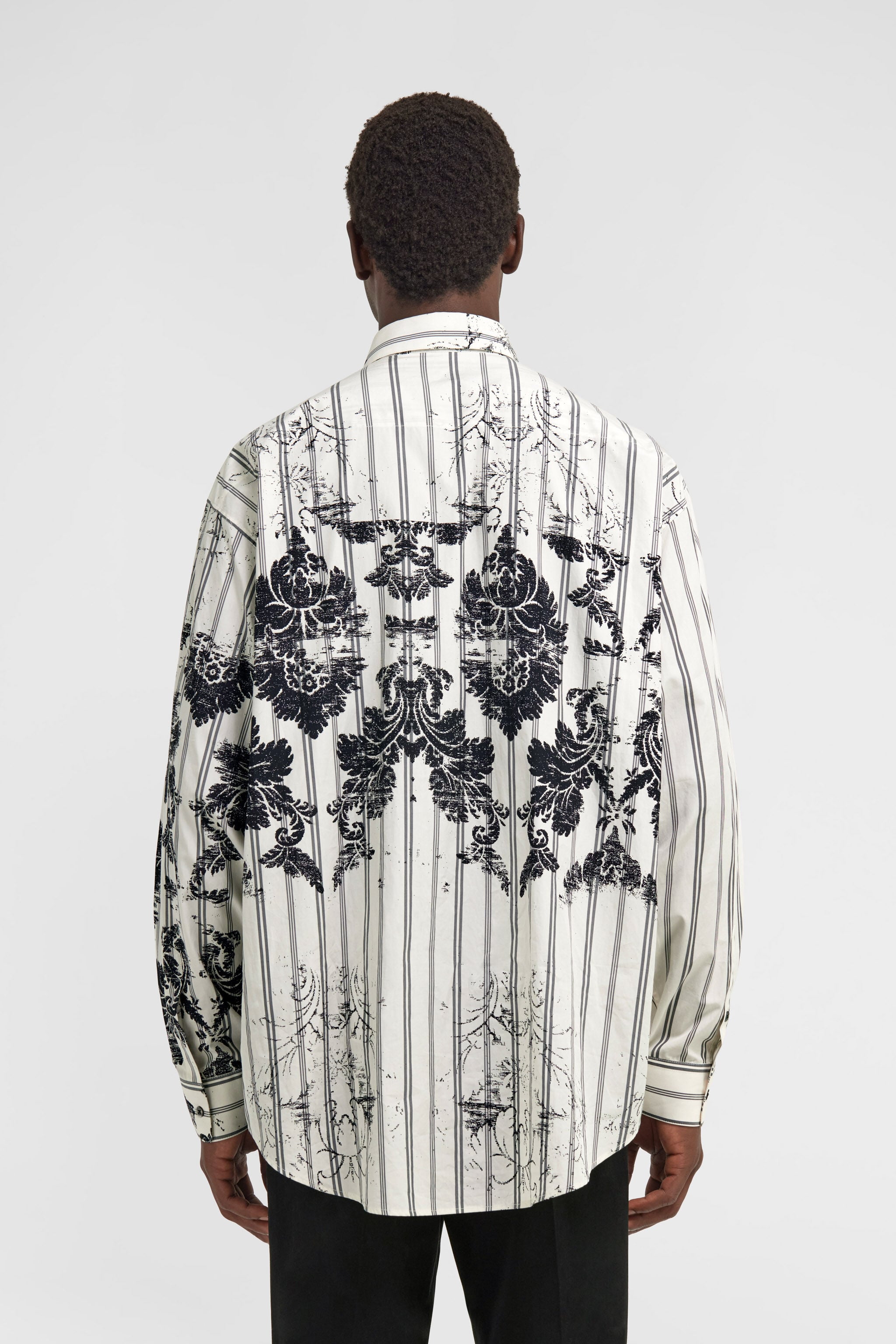 RC Broccato Print Silk Shirt RC Broccato Print Silk Shirt White TRT720-CH039