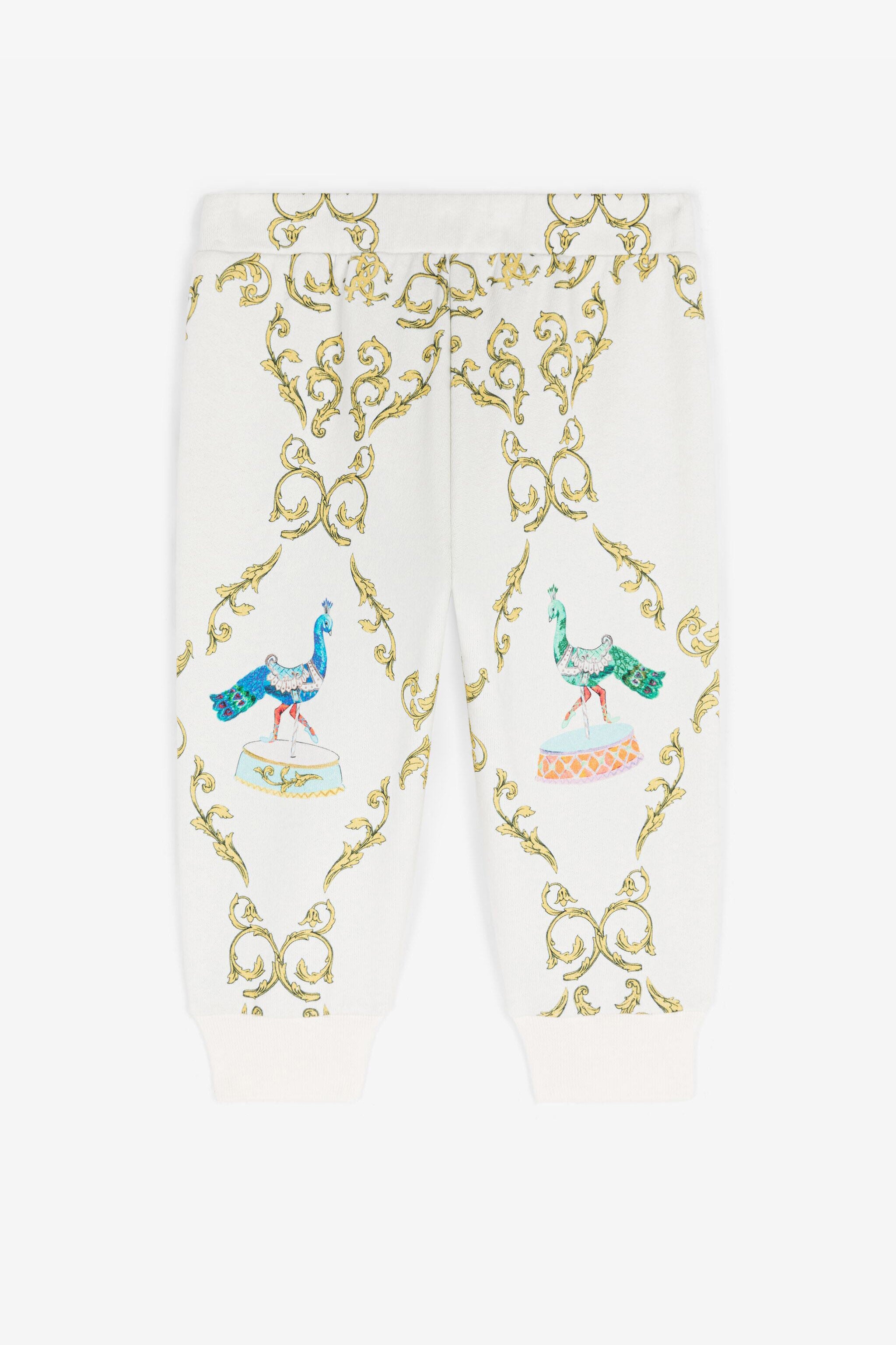 JU Filigree-Print Cotton Track Pants JU Filigree-Print Cotton Track Pants White RJT202-5OG82