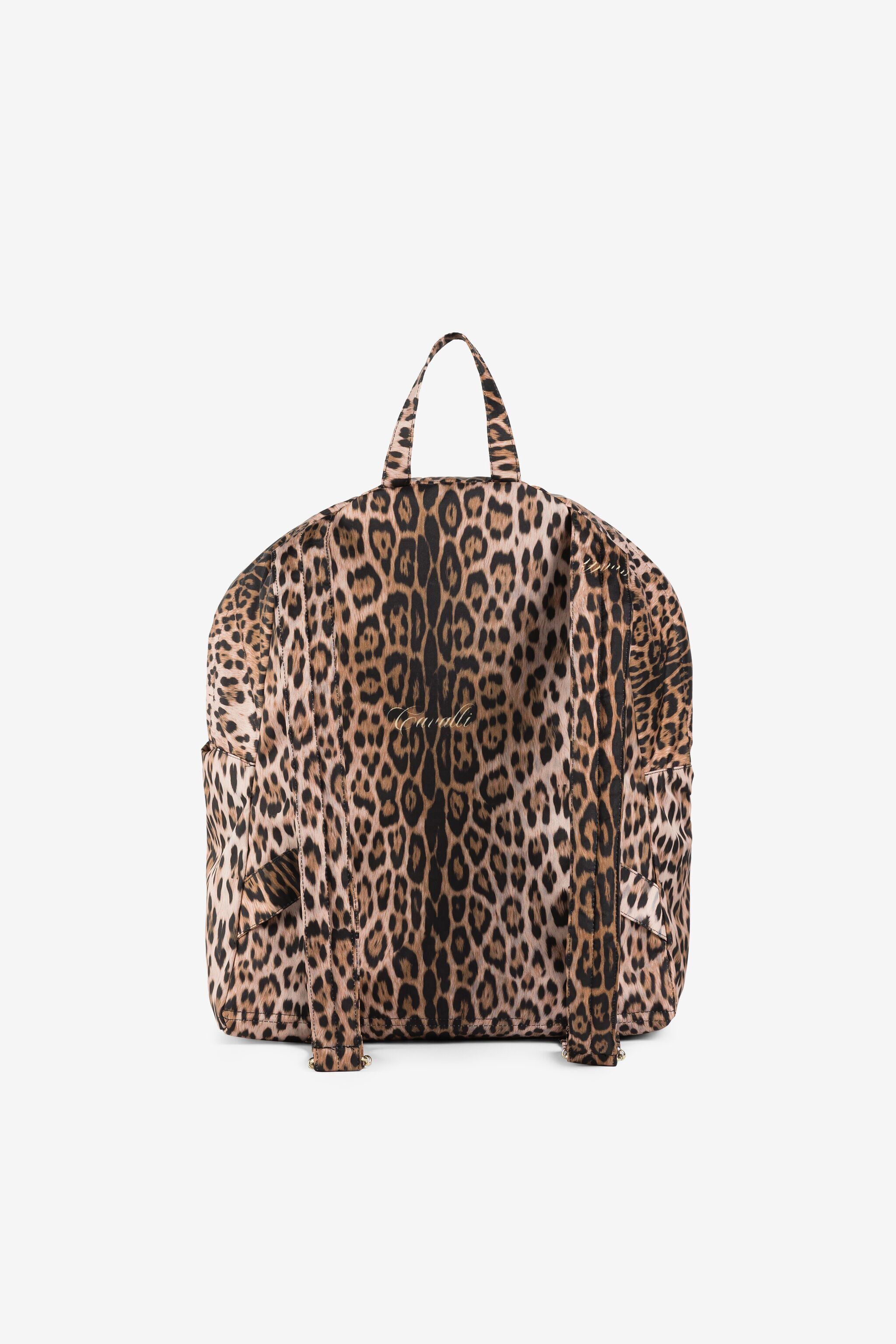 JU Leopard-Print Backpack JU Leopard-Print Backpack Light brown QJB001-5RF65
