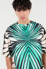 RC T-Shirt In Misto Seta Con Stampa Ray Of Sea Azzurro TRT62A-4QM76