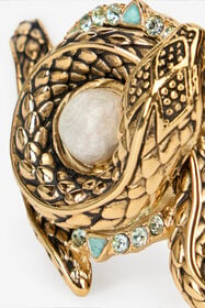 RC Inlaid Brass Serpent Bracelet GOLD/IVORY/CRYSTAL WQG006-AM127