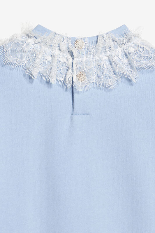 JU Sweatshirt Mit Monogramm RC Und Spitze Hellblau UJT660-CF050