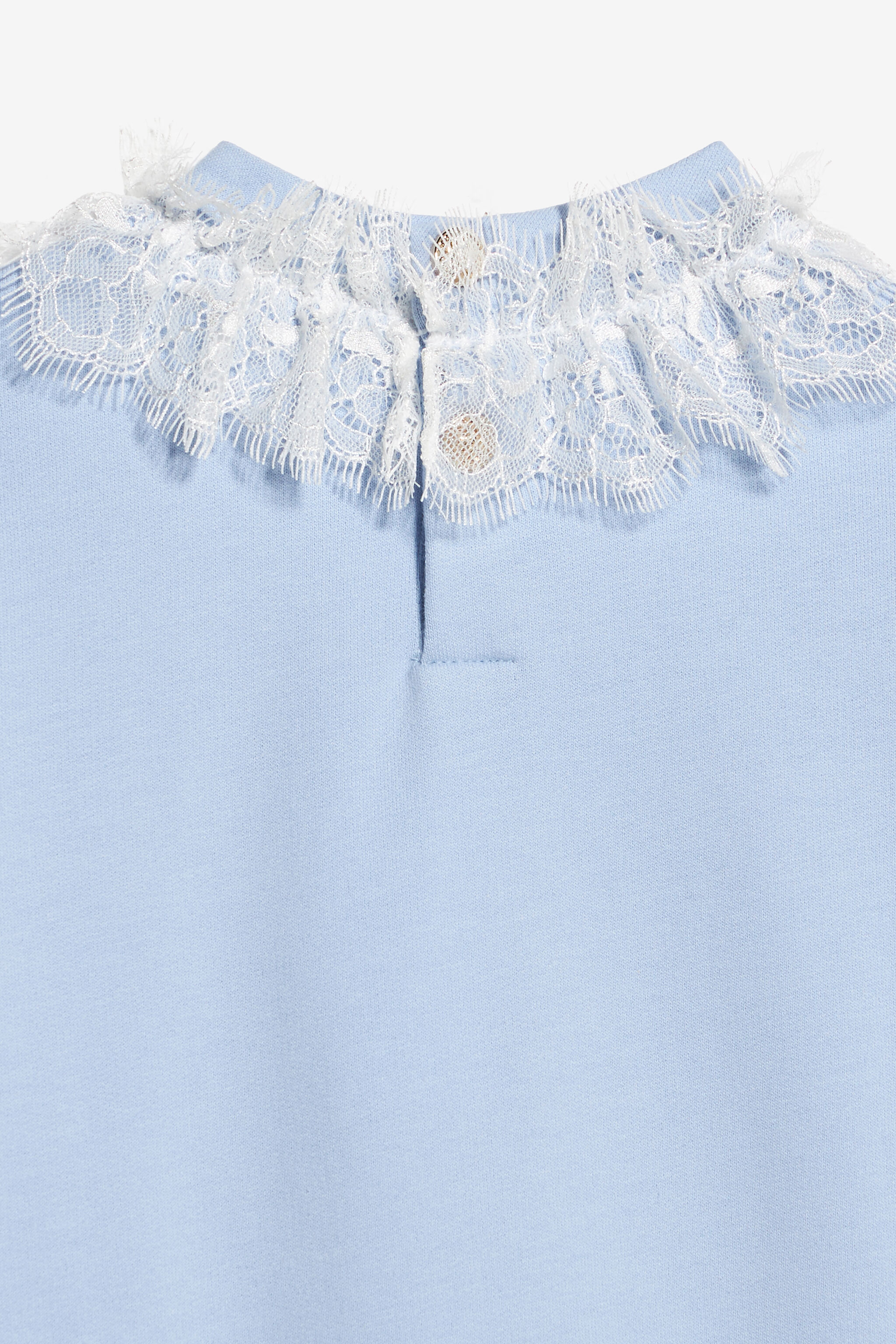 JU Sweatshirt Mit Monogramm RC Und Spitze Hellblau UJT660-CF050