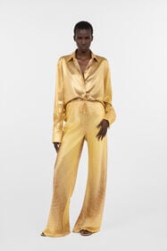 RC Wide-Leg Silk Pants with Beige and Sand Serpentine Print BEIGE/SAND WWT201-RYS31
