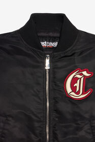 JC Bomber Jacket with Logo Patch Detail BLACK XFT40D-SB004