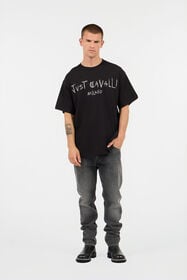 JC Black T-Shirt With Embroidered Logo BLACK UFM003-UF098