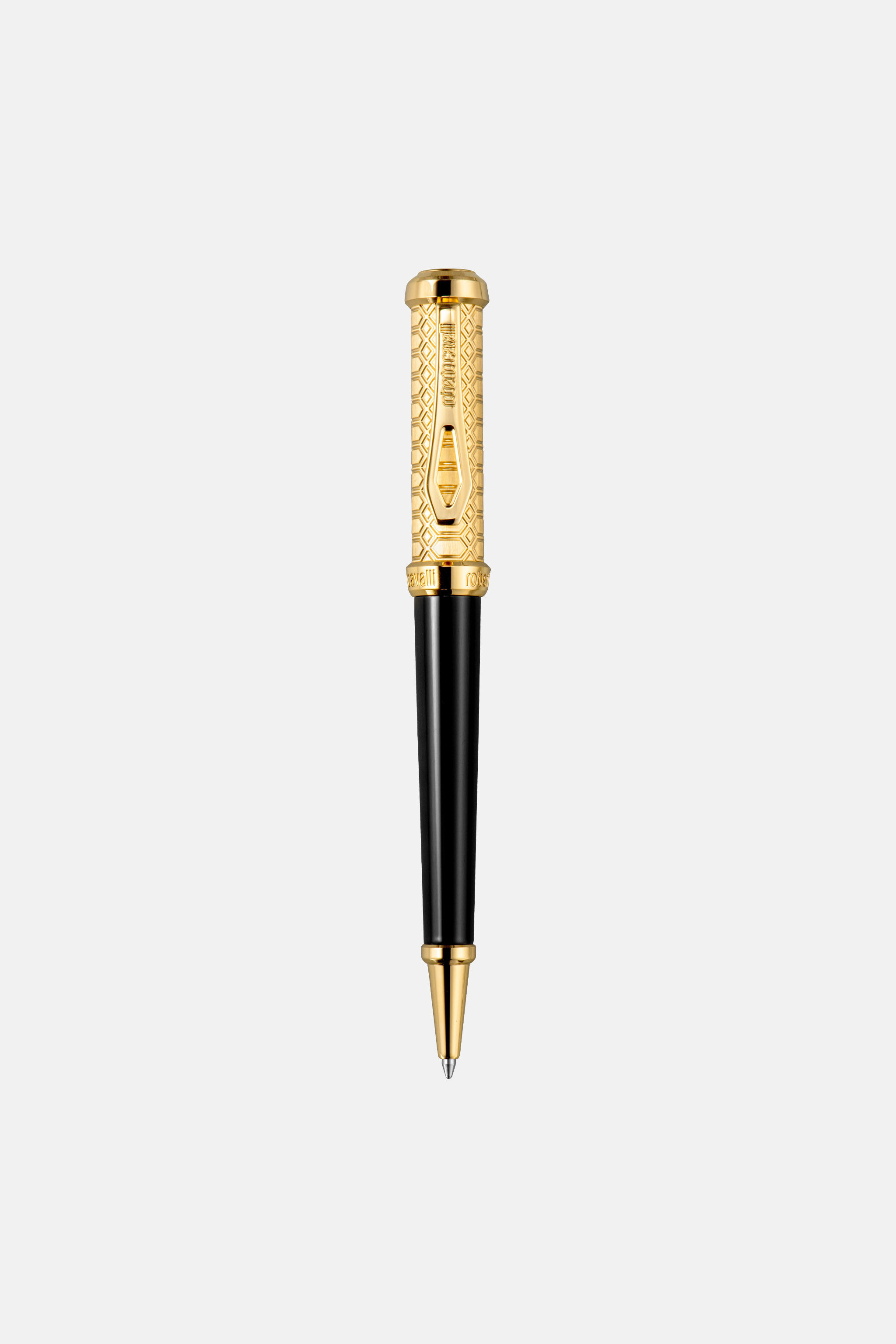 RC Roberto Cavalli Ballpoint Snake Pen, Yellow Gold Color & Black Lacquer RC Roberto Cavalli Ballpoint Snake Pen, Yellow Gold Color & Black Lacquer QALG72-IG383