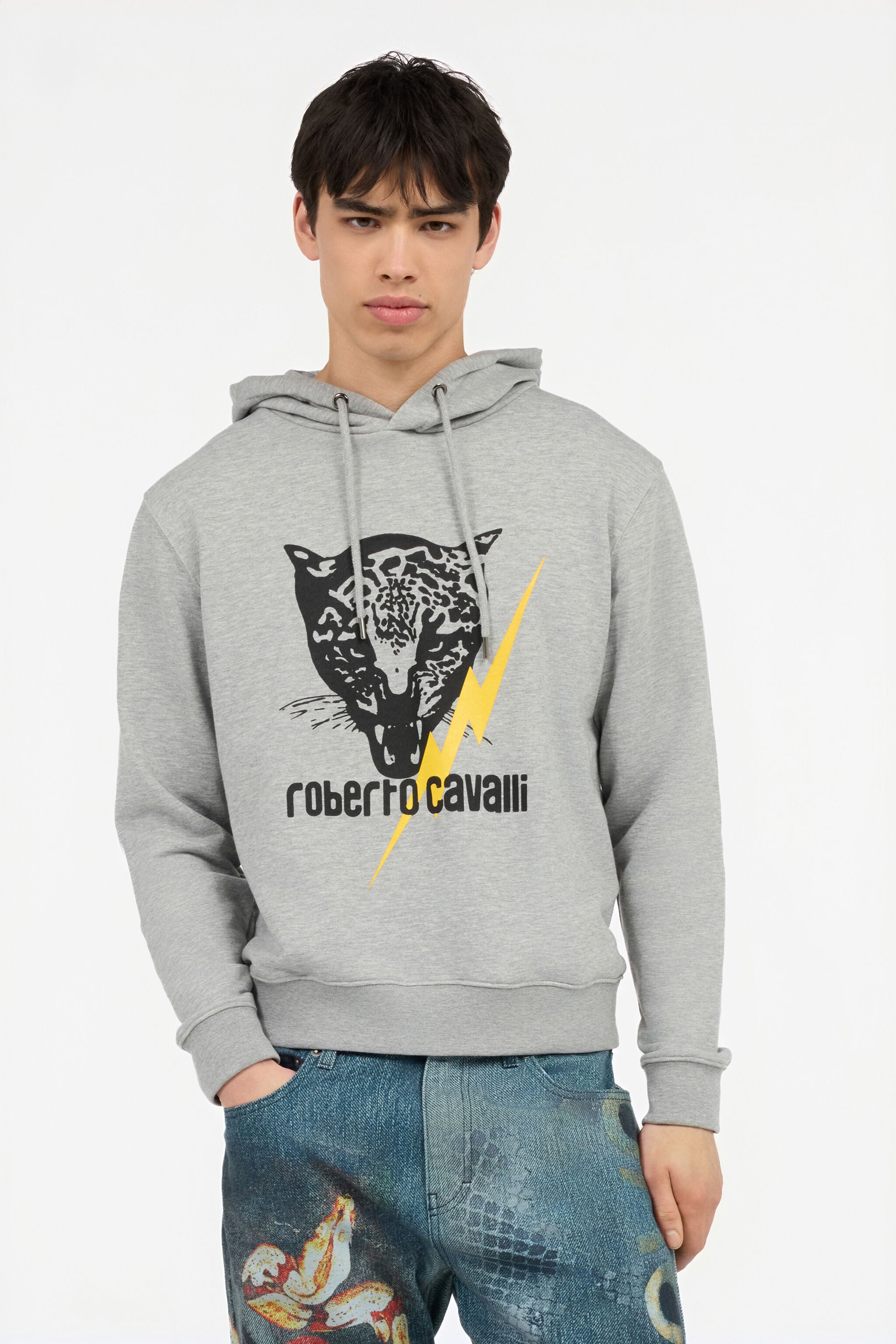 RC Graues Sweatshirt Mit Jaguar Und Blitz RC Graues Sweatshirt Mit Jaguar Und Blitz GREY POT69B-CF052