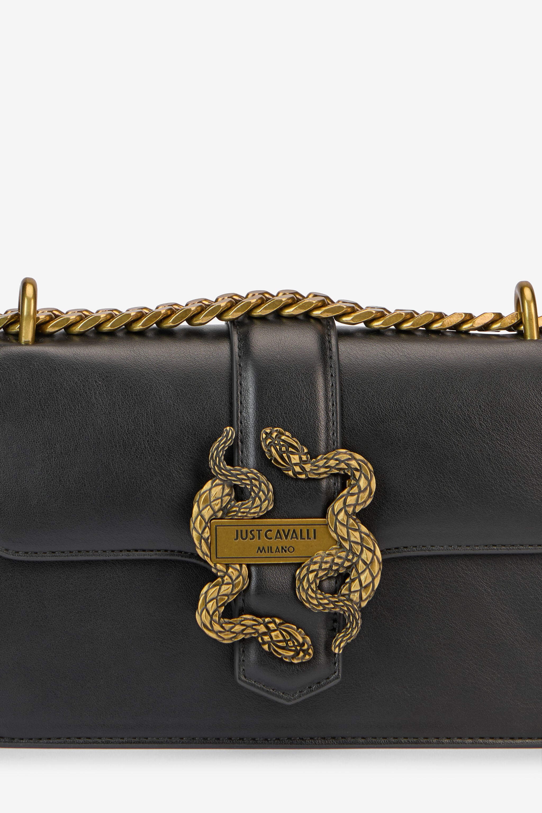 JC Black Bag with Chain Strap and Mirror Snake JC Black Bag with Chain Strap and Mirror Snake BLACK VFB033-VF803