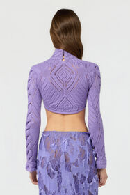RC Maglia Crop Intrecciata A Collo Alto LILAC XWM611-MQ015