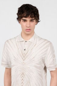 RC Knitted Polo With Ray Motif NATURAL WHITE XRM641-MG001