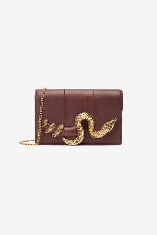 RC White Bag with Snake and Scale Motif RC White Bag with Snake and Scale Motif BROWN WWB001-PA001