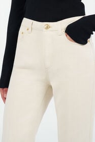 RC Cotton Denim Bootcut Trousers WHITE/GOLD WKJ221-VT004