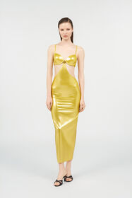 RC Long Golden Satin Dress LIGHT GOLD WKW023-LL031
