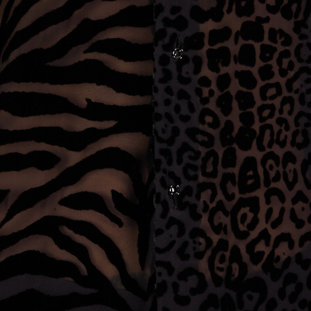 RC Hemd Mit Print Tiger Skin Und Jaguar Skin RC Hemd Mit Print Tiger Skin Und Jaguar Skin Schwarz TRT726-VL040