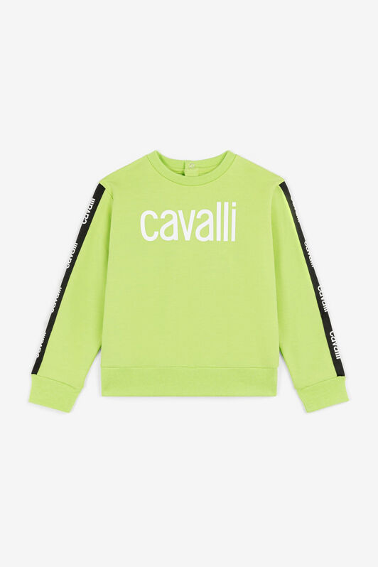 JU Logo-Stripe Sweatshirt VERDE FLUO OJT947-ISA2J