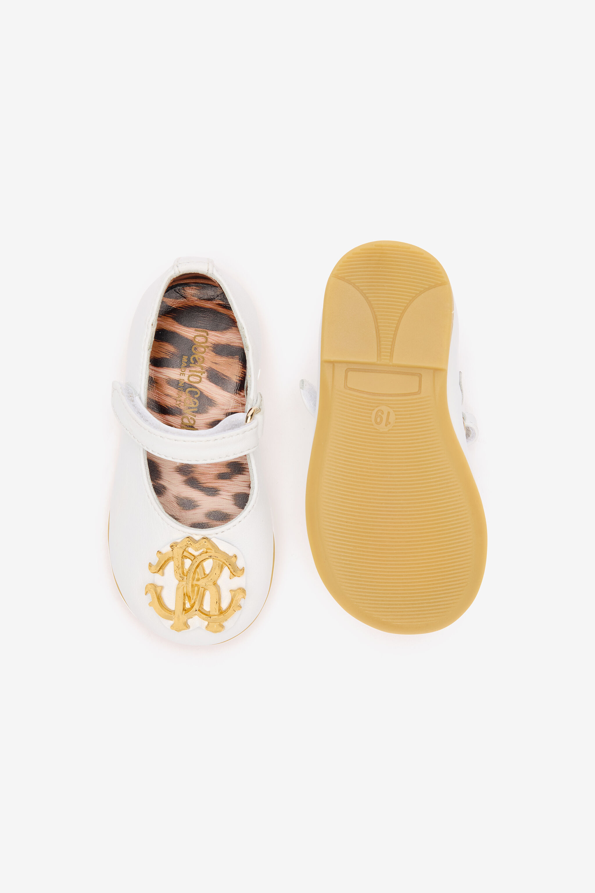 JU Mary Janes With Golden RC Monogram JU Mary Janes With Golden RC Monogram WHITE/GOLD TJS00N-ZCJ01