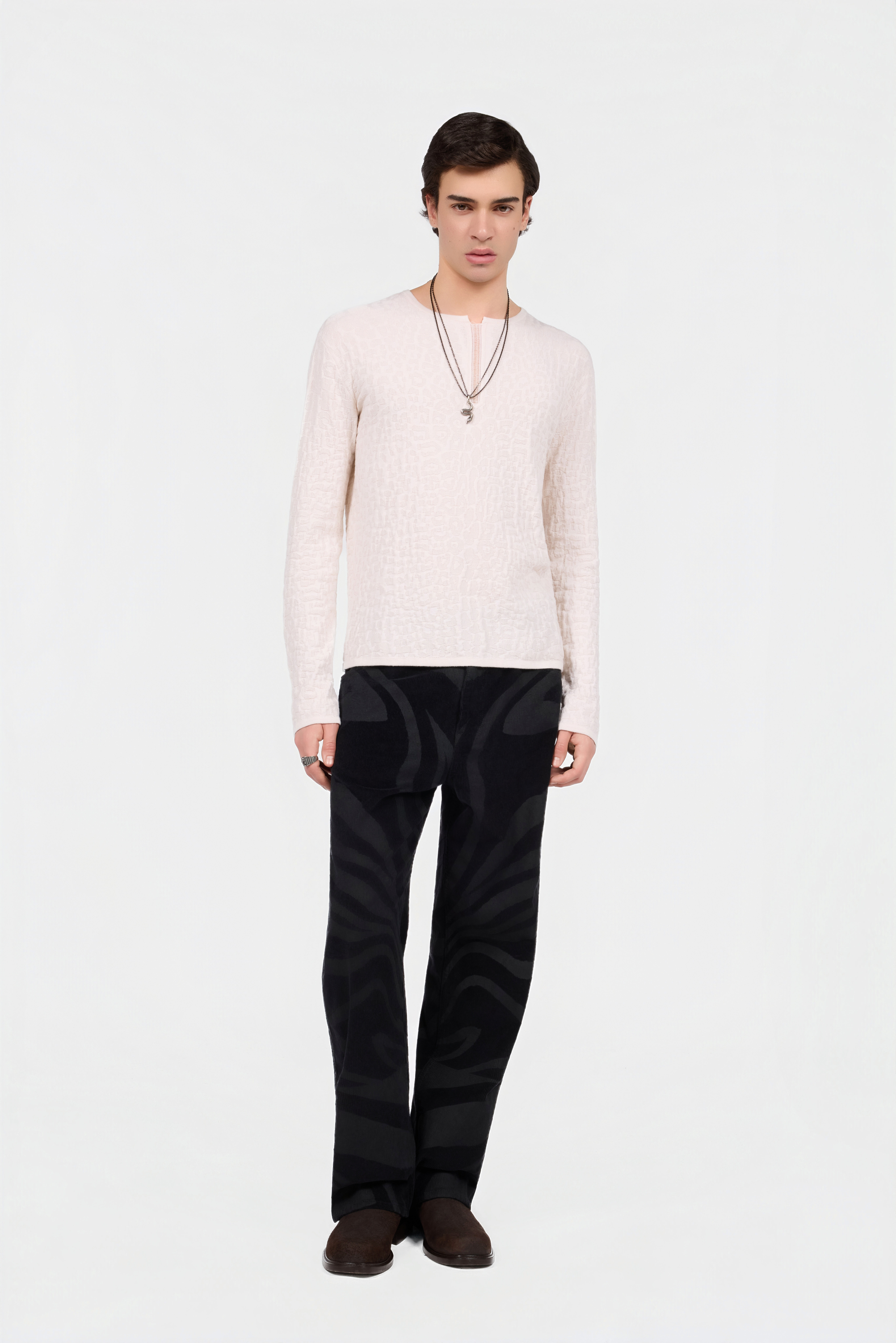 RC Pullover in Cotton and Cashmere RC Pullover in Cotton and Cashmere WHITE XNM900-MG007