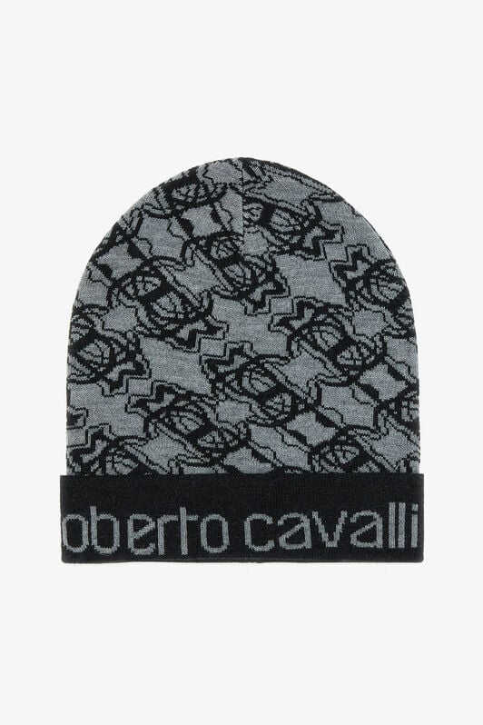 RC Wool Blend Beanie with RC Monogram and Logo RC Wool Blend Beanie with RC Monogram and Logo Black TALR13-IR030
