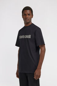RC Camiseta con logo de Roberto Cavalli Negro TRT61B-JD060