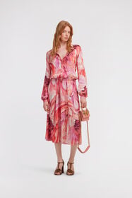 RC Long dress Plumage print Fuchsia SWT117-6DL71