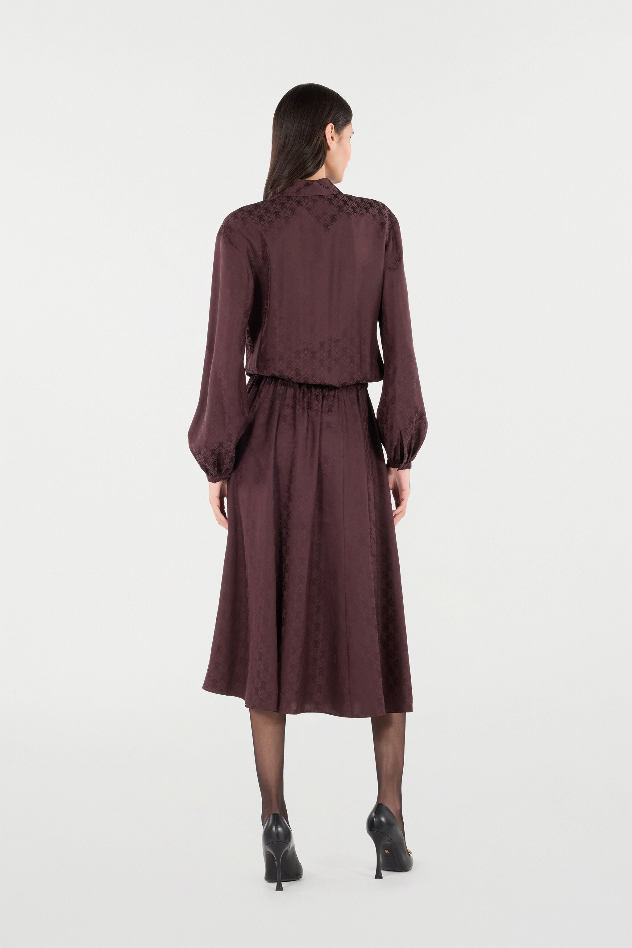 RC Shirt Dress With Mirror Snake Monogram Purple VKT144-RK010