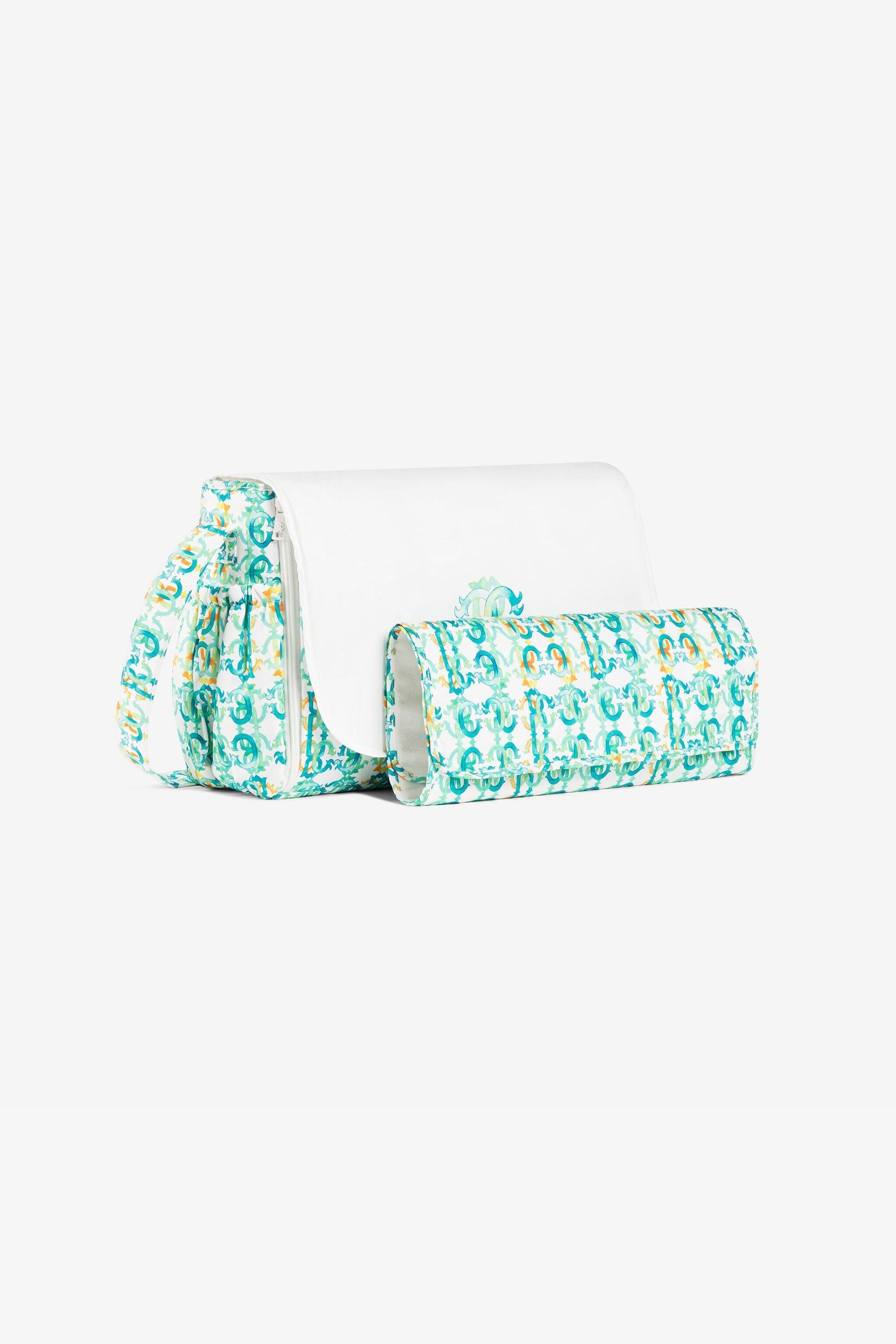 JU RC Monogram-Print Changing Bag JU RC Monogram-Print Changing Bag Light blue QJB013-SB085