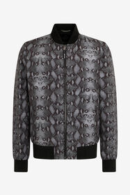 RC Padded bomber with python print BLACK QOT40D-5LE05