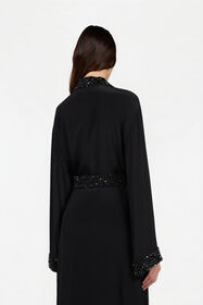 RC Silk Maxi Dress with Embellished Detail NERO/ARGENTO VWR197-SY001