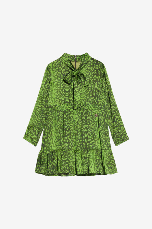 JU Grünes Kleid mit Jaguar-Print GREEN XJT11B-FXS71