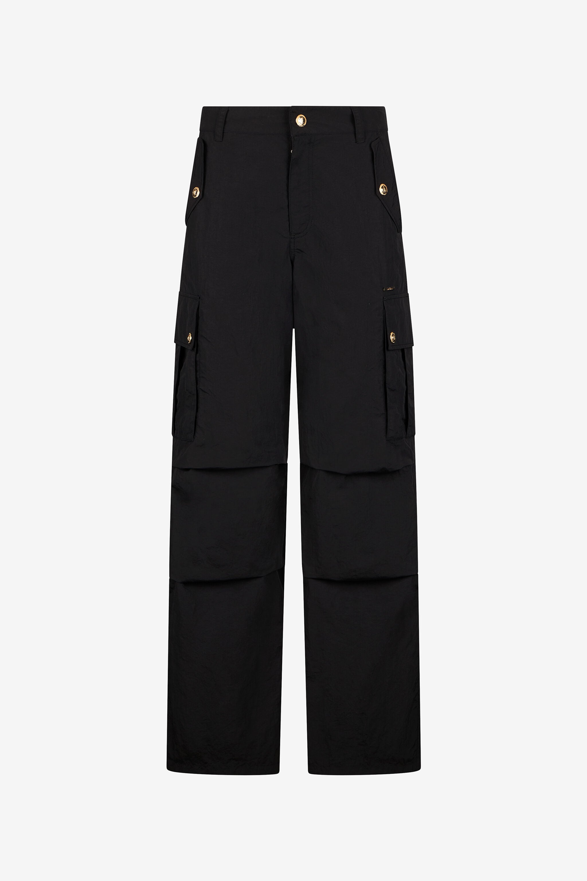 JC Black Cargo Trousers With Gold Buttons JC Black Cargo Trousers With Gold Buttons BLACK VFT152-VF231
